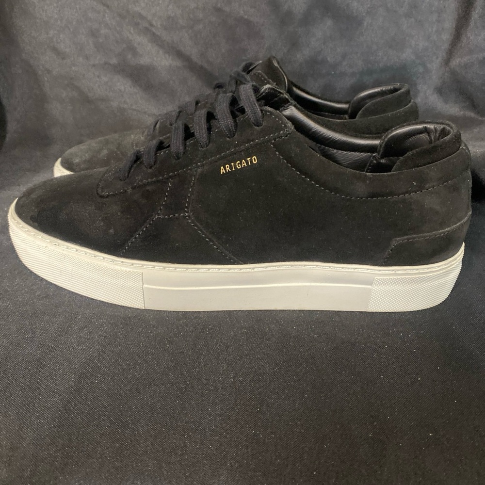 Axel Arigato Black Suede Low-Top Sneakers with White Sole